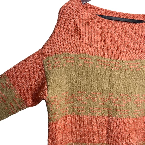 Anthropologie Pilcro Rugby Tunic Sweater Pink Combo Size M - Picture 4 of 8